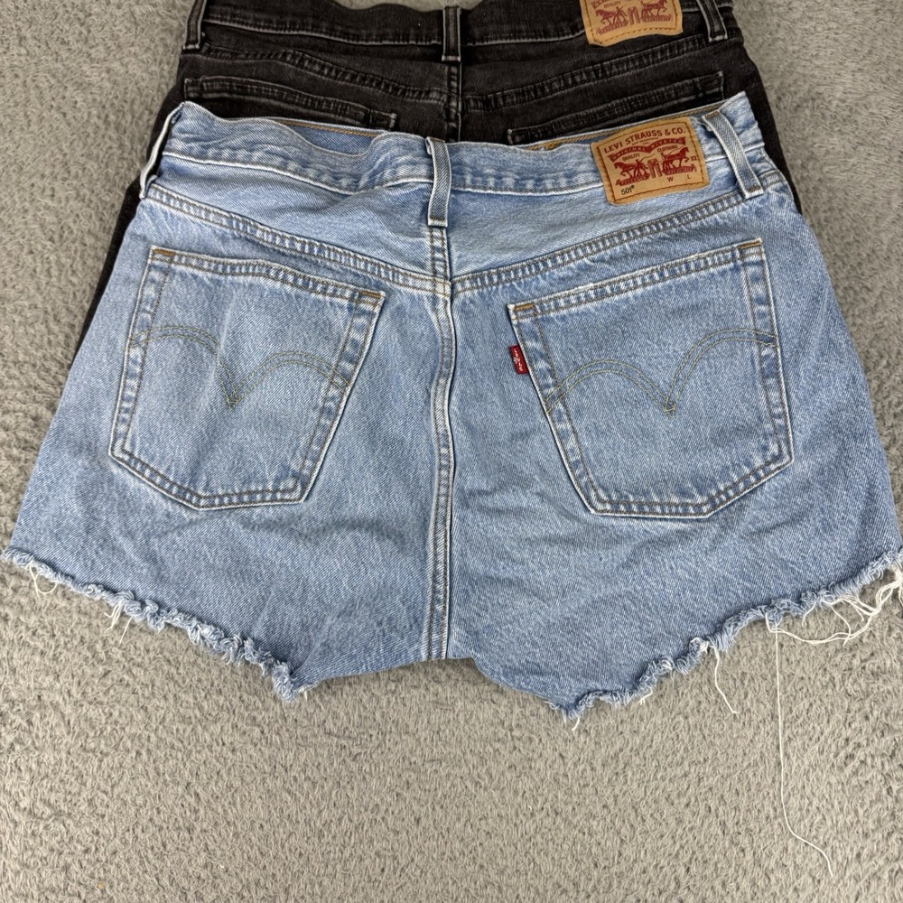 Levis 501 Women's Cut Off Denim Shorts‎ Size 30 Lot Of 3 Bundle - Picture 9 of 11